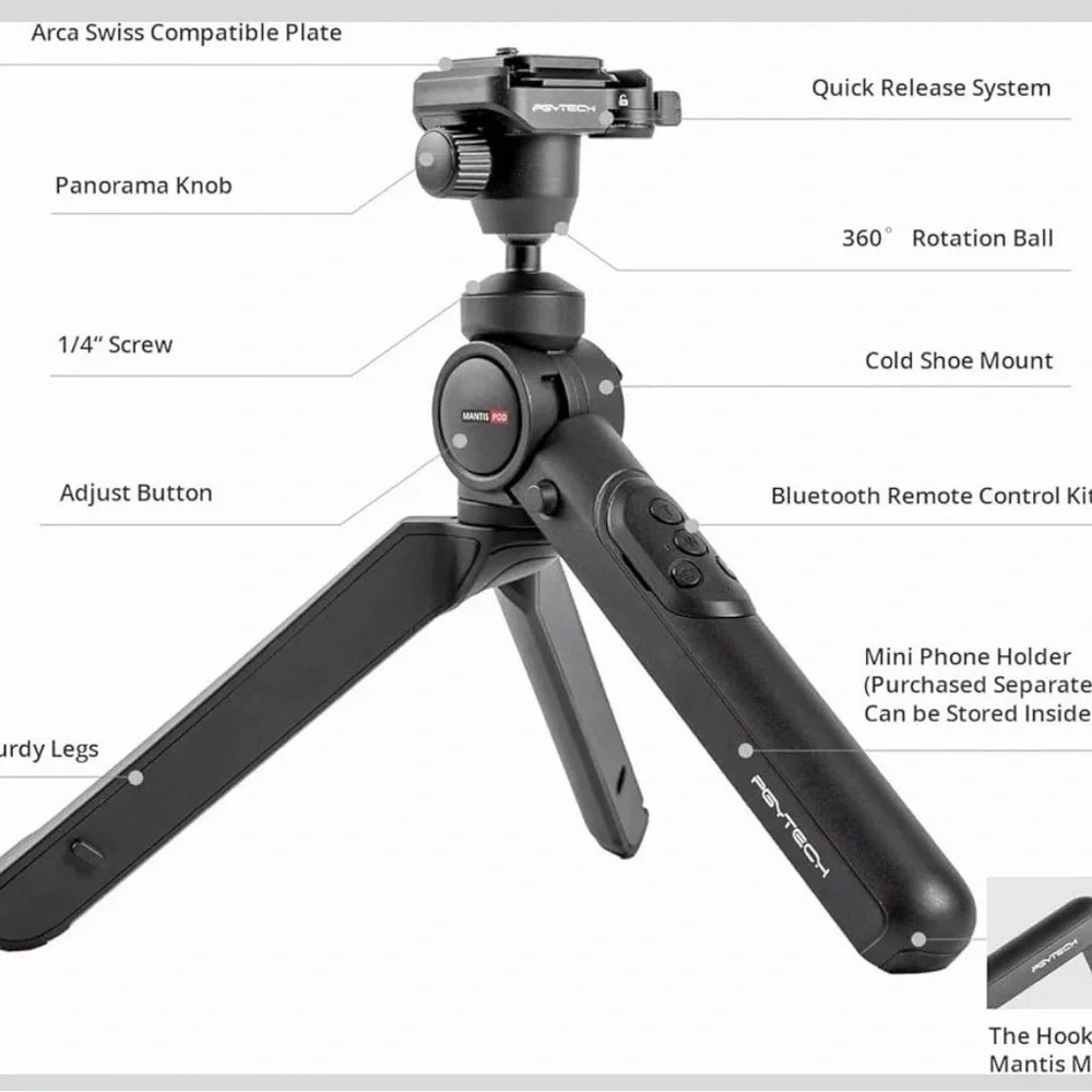 MANTISPOD 2.0 Bluetooth Mini Vlogging Tripod Small Travel Flexible DSLR